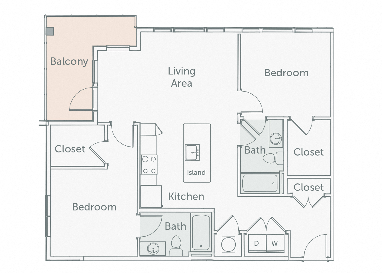 Element 29 - B1 - 2bed-2bath - 2D floor plan