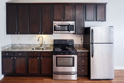 Stainless steel appliances available - The Buckingham / The Commodore / The Parkway Apartments