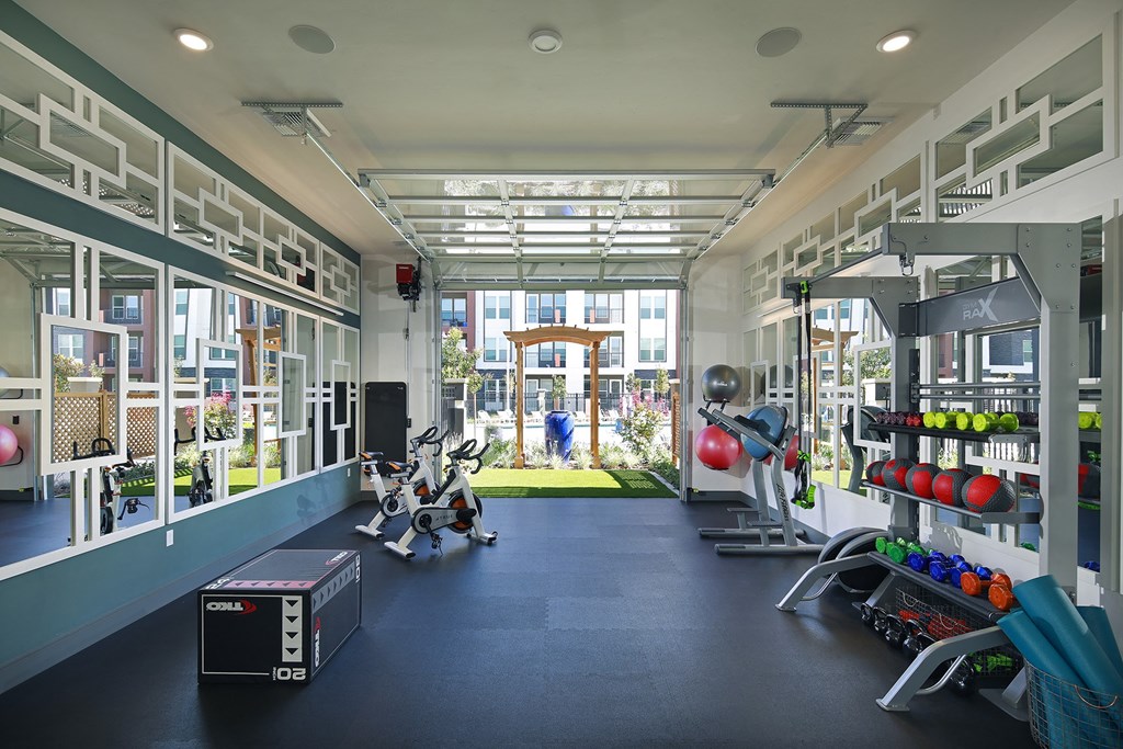 Indoor/outdoor yoga and spin room - NOVA at Green Valley