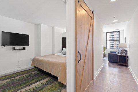 The Republic Apartments - Sliding barn door in select units
