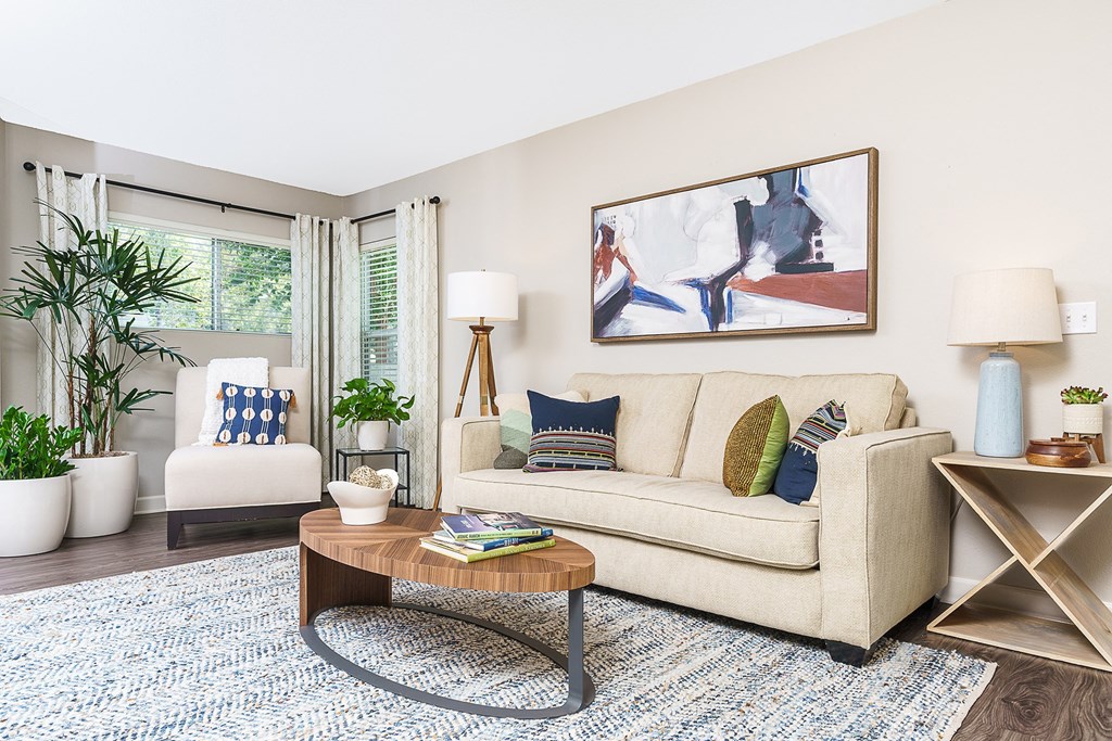 The Cascades Apartments spacious living room