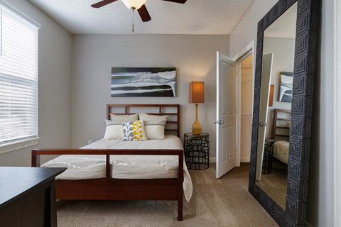 Island Park and Harbor Town Square Apartments - Carpeted bedrooms