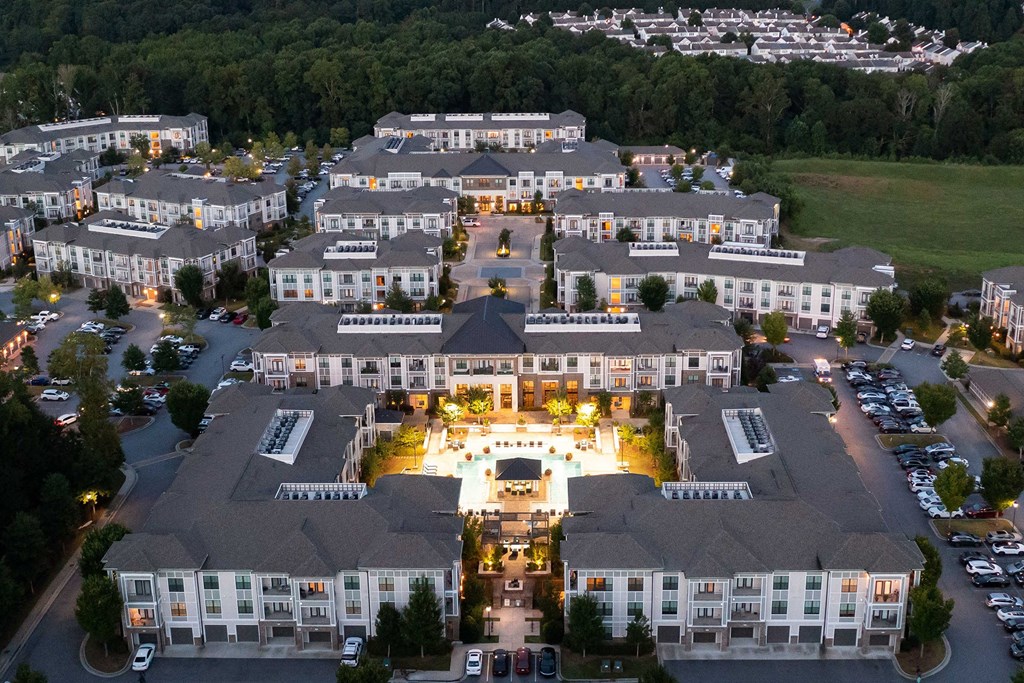 The Juncture Apartments aerial view of the apartment community