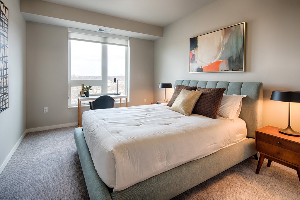 Well-lit carpeted bedrooms - Onyx Edina