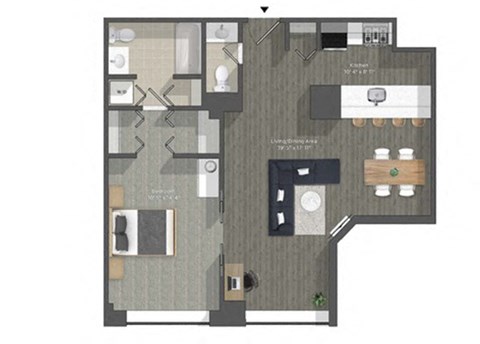 05 - 1 Bd 1 Bath - The Broderick - 3D
