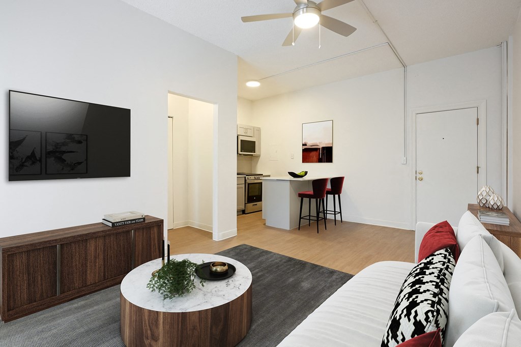 Well-lit living space - The Buckingham / The Commodore / The Parkway Apartments