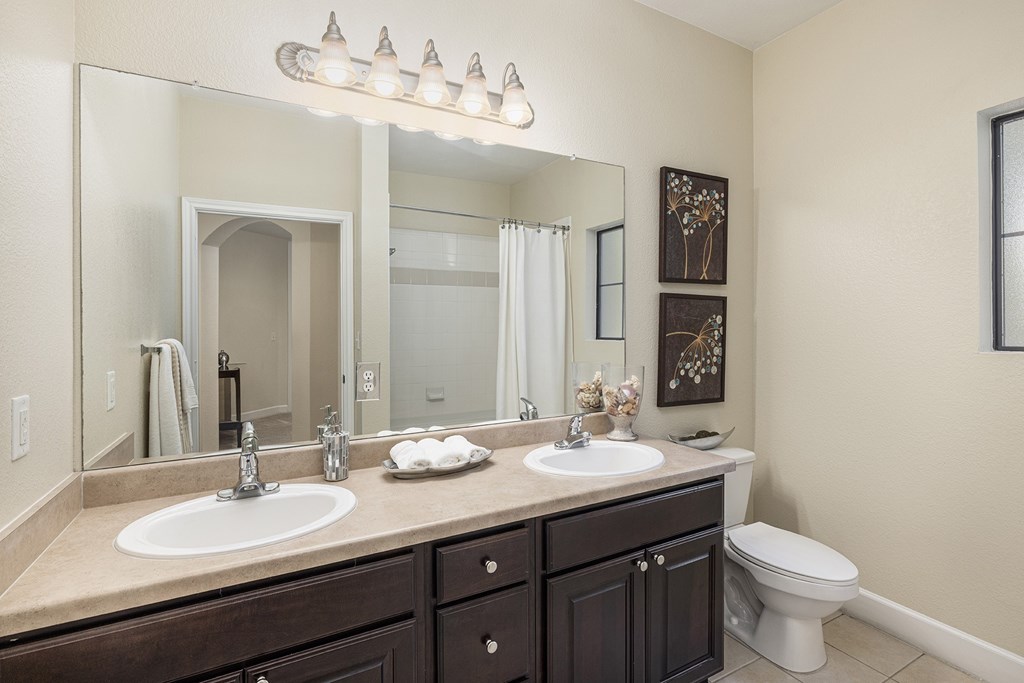Dual sink vanities in select units - DeLayne at Twin Creeks