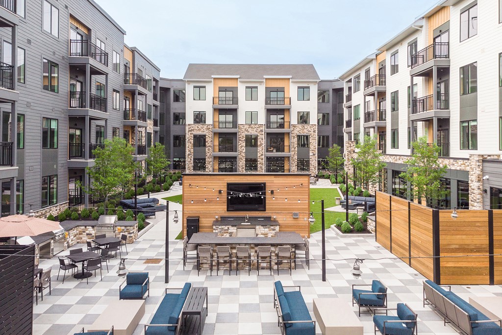 Great lawn with tv area - Stonehill at West Orange