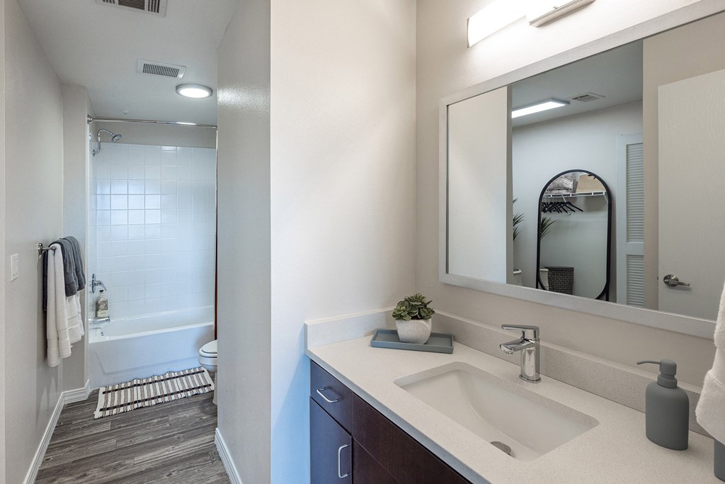 Well-lit bathrooms - ABQ Uptown Apartments