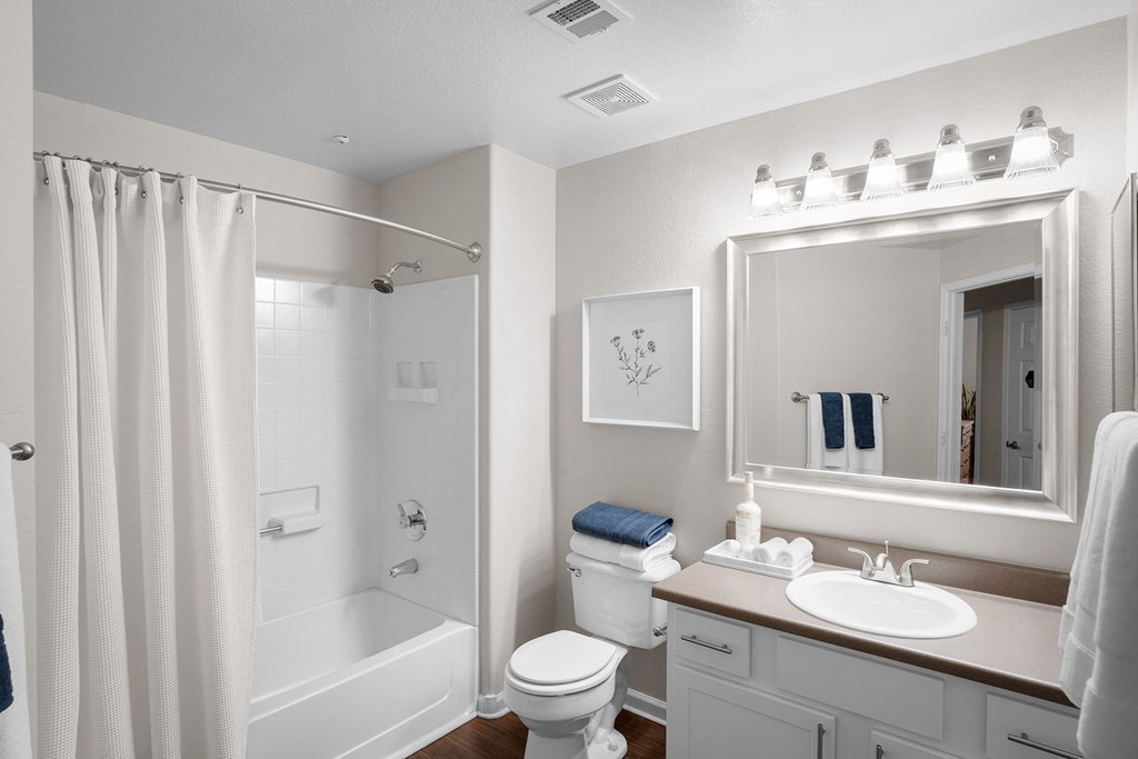 Well-lit bathrooms - Arrowhead Landing Apartments