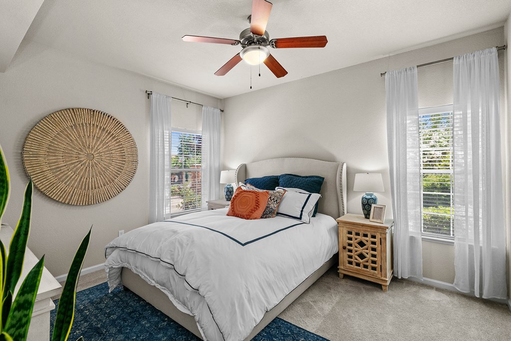 Ceiling fans in bedroom(s) and living room - Willow Spring Apartments