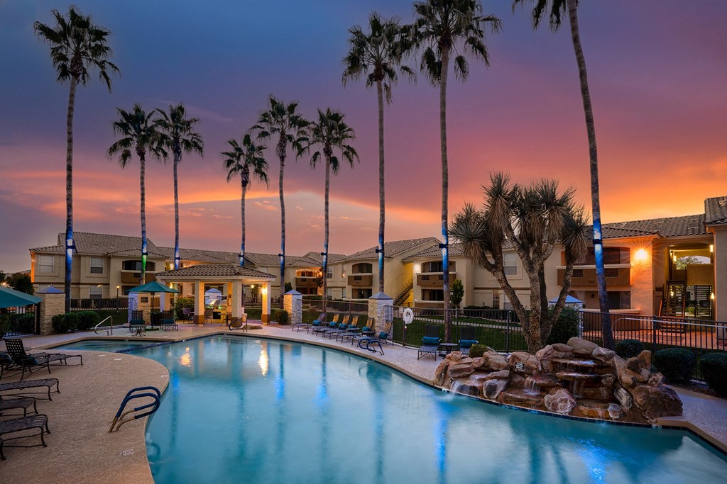 Arizona sunsets by the resort-style swimming pool - Arrowhead Landing Apartments