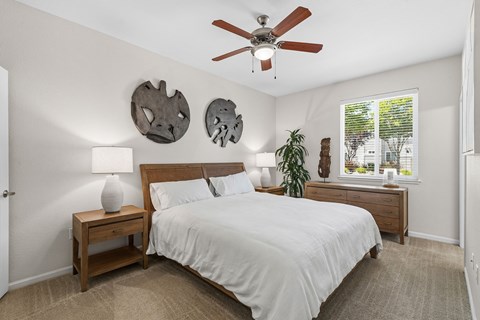Lighted ceiling fans in master bedrooms - Preserve at Blue Ravine