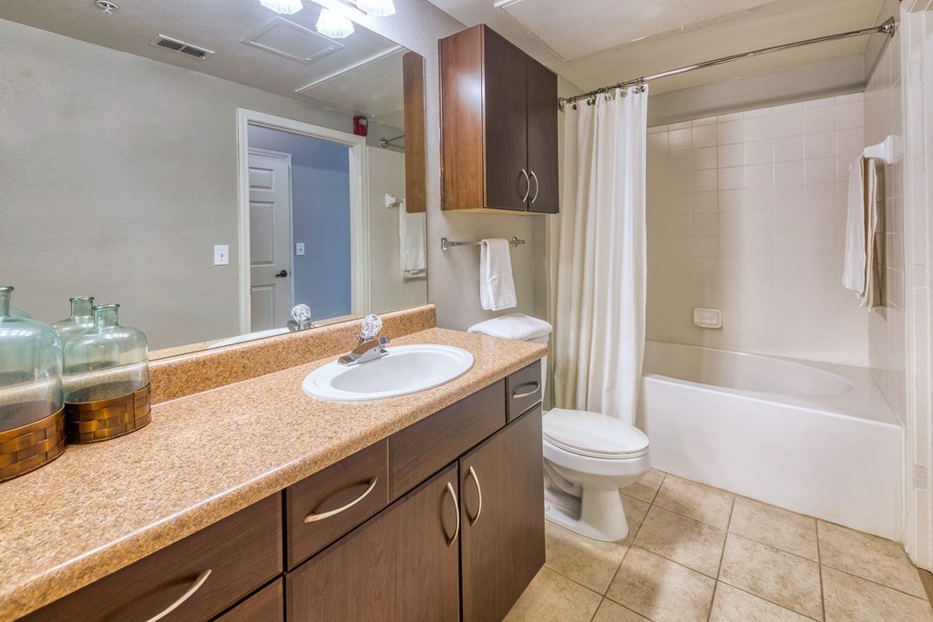 Courtney Station Apartments - Ceramic tile flooring in bathrooms