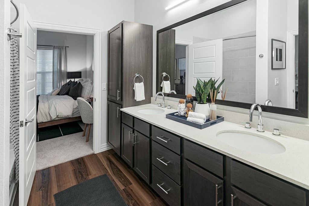 Dual vanity bathroom in select units - Debbie Lane Flats