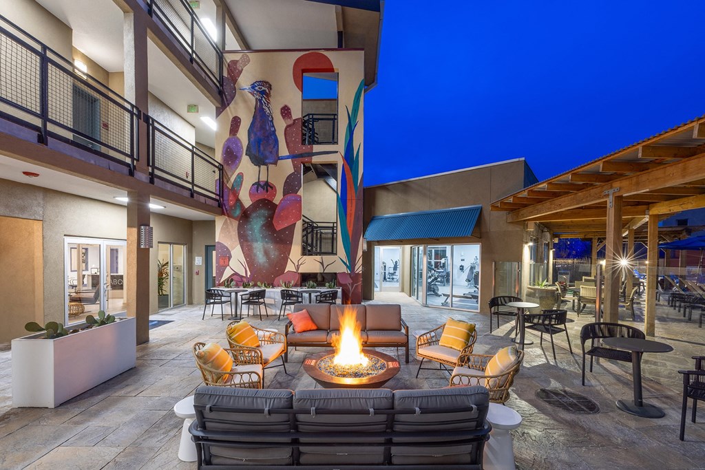 Original mural, created by local artists - ABQ Uptown Apartments