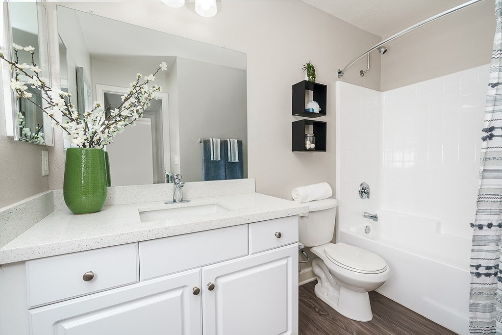 The Cascades Apartments bathroom vanity