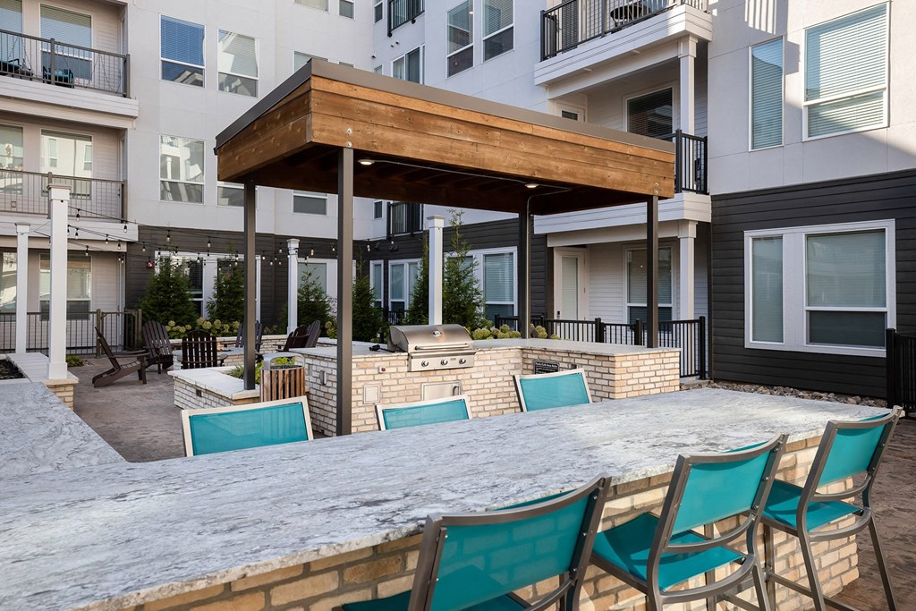 Element 25 outdoor BBQ grill seating area