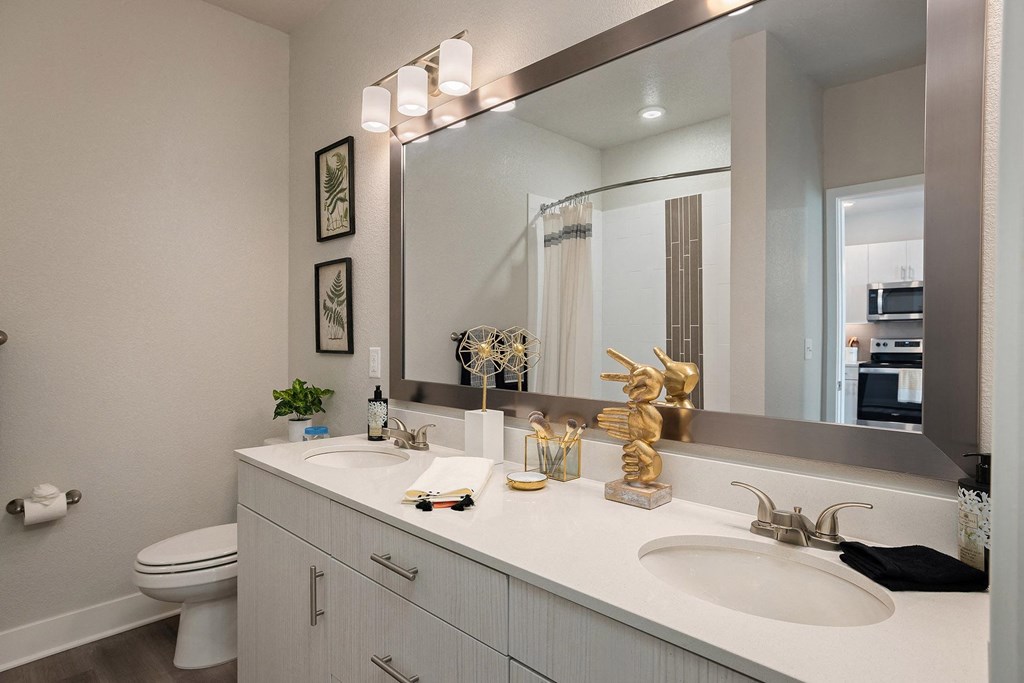 Element 25 double vanities in bathroom