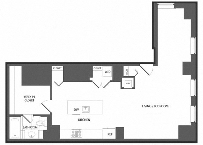 Studio C - The Republic Apartments - 2D Studio C - The Republic Apartments - 2D