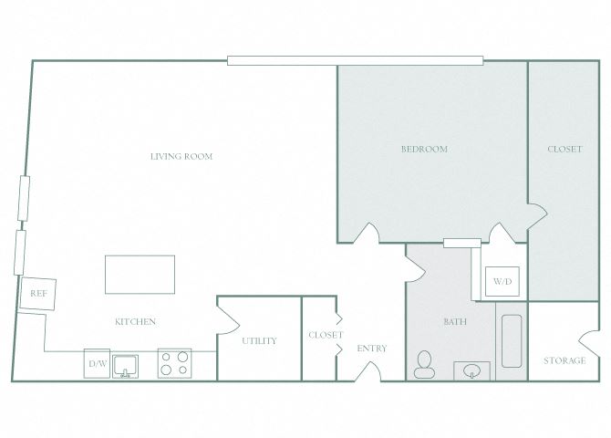 Harbor Hill A3 1 bedroom 2D floor plan