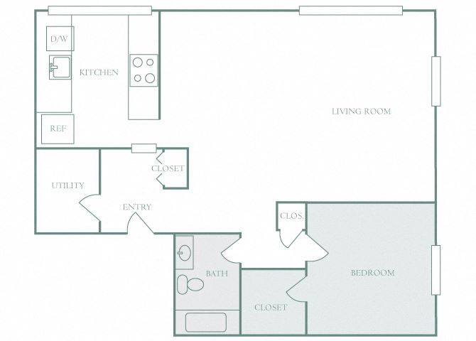 Harbor Hill A4 1 bedroom 2D floor plan