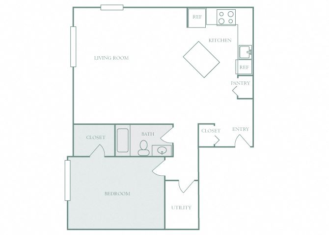 Harbor Hill A5 1 bedroom 2D floor plan