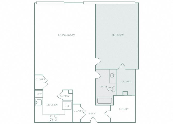 Harbor Hill A7 1 bedroom 2D floor plan
