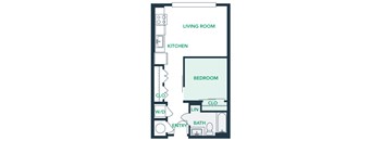 A0S3 - Studio - 1 Bath - Brentford at the Mile - 2D Floor Plan