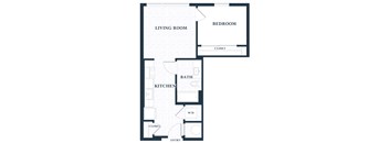 A101 - 1Bed - 1 Bath - Brentford at the Mile - 2D Floor Plan