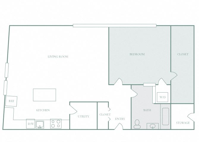 Harbor Hill A10 1 bedroom 2D floor plan