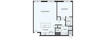 Lansdale Station Apartments A10 floor plan - 1 bed 1 bath