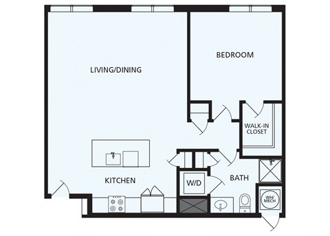 Lansdale Station Apartments A10 floor plan - 1 bed 1 bath