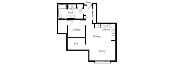 A10 - 1 Bed -1 Bath - 855 Sq Ft - 2D - Willow Apartments