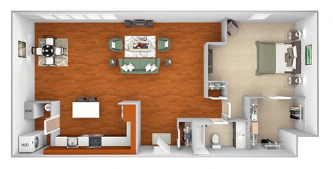 Harbor Hill Apartments - A11 - 1 bed 1 bath - 2D