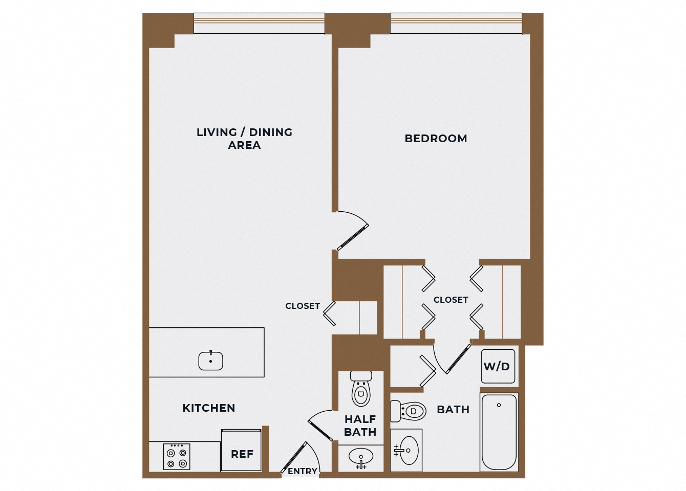 A11 - 1Bed 1Bath - The Broderick - 2D