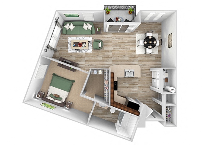 bedroom floor plan an in 1 bed 1 bath
