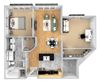 Lofts at Lakeview - A13 - 1 Bedroom 1 Bath - 3D Floor Plan Lofts at Lakeview - A13 - 1 Bedroom 1 Bath - 3D Floor Plan