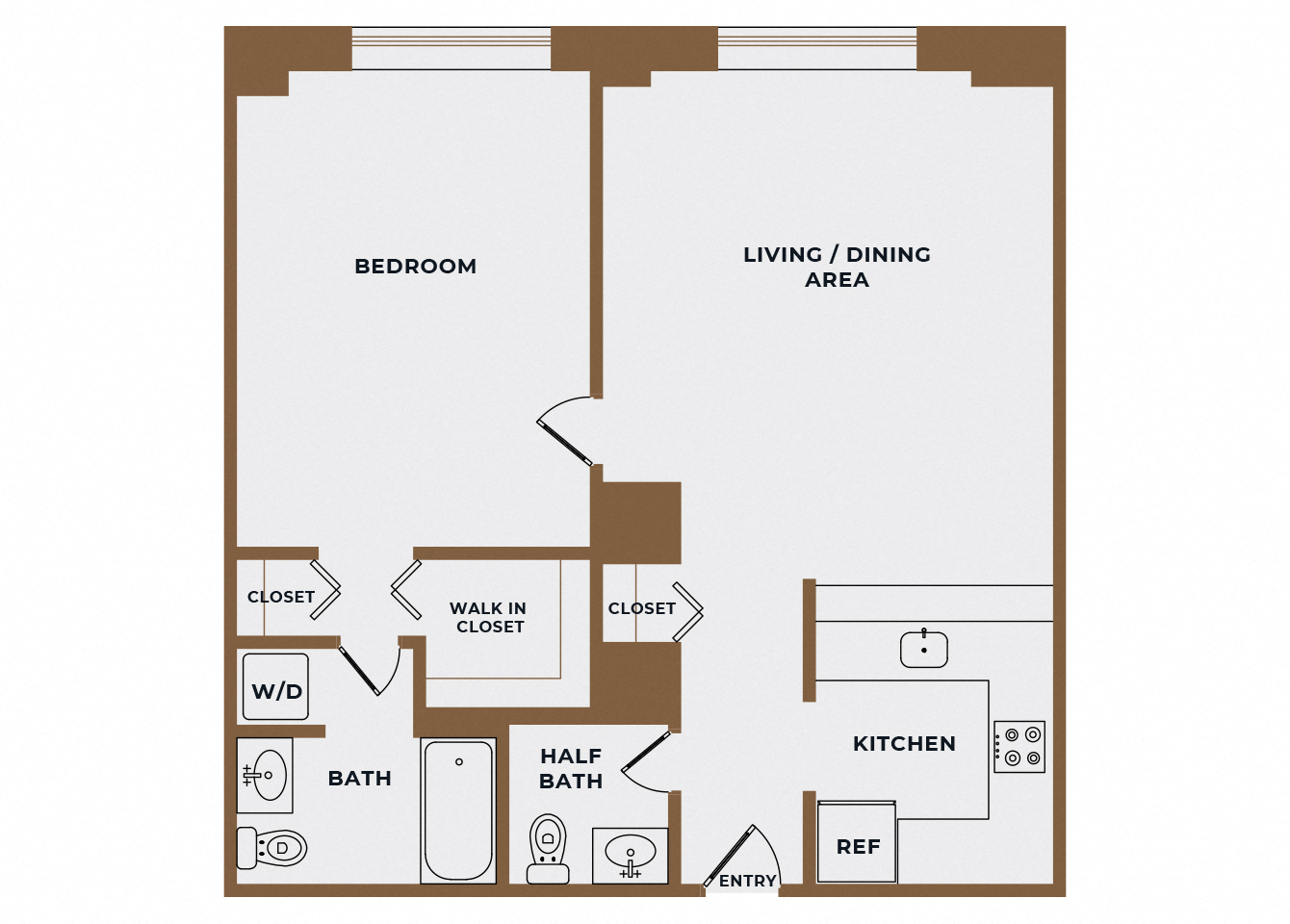 A13 - 1Bed 1Bath - The Broderick - 3D