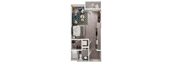 Arazo apartments - A1 - studio 1 bath - 3D