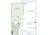 Urban Green Apartments A1 floor plan - 1 bed 1 bath - 2D Urban Green Apartments A1 floor plan - 1 bed 1 bath - 2D