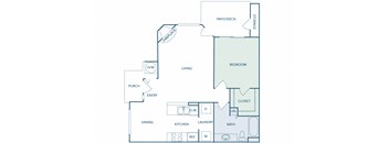 A1 - 1Bed 1 Bath - 794 Sq Ft - 2D