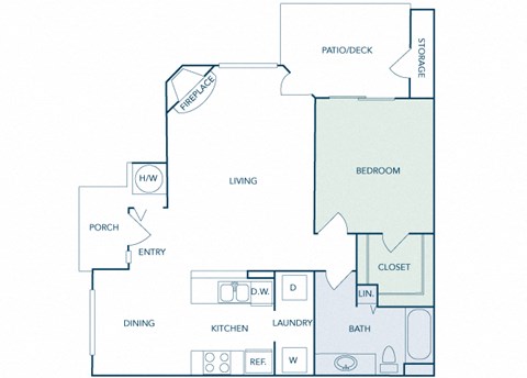 A1 - 1Bed 1 Bath - 794 Sq Ft - 2D