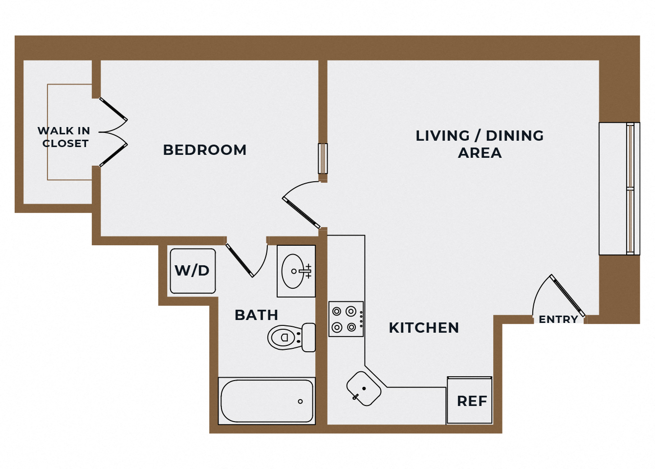 A1 - 1Bed 1Bath - The Broderick - 2D