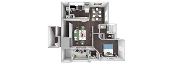 Hamptons on Heron Bay - A1 (St Barth) - 1bed 1bath - 3D