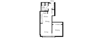 A1 - 1 Bed -1 Bath - 632 Sq Ft - 2D - Willow Apartments