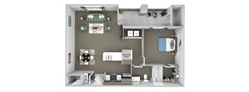 The Fairways - A2 Glenn Abbey - 1 Bedroom 1 Bath - 3D