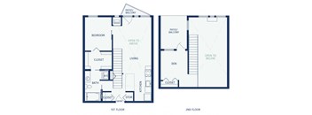 a floor plan of a living room and a bedroom