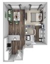 Bonterra Parc - A2 - 1 bedroom and 1 bath - 3D floor plan Bonterra Parc - A2 - 1 bedroom and 1 bath - 3D floor plan