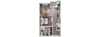 Arazo apartments - A2 - 1 bedroom 1 bath - 3D